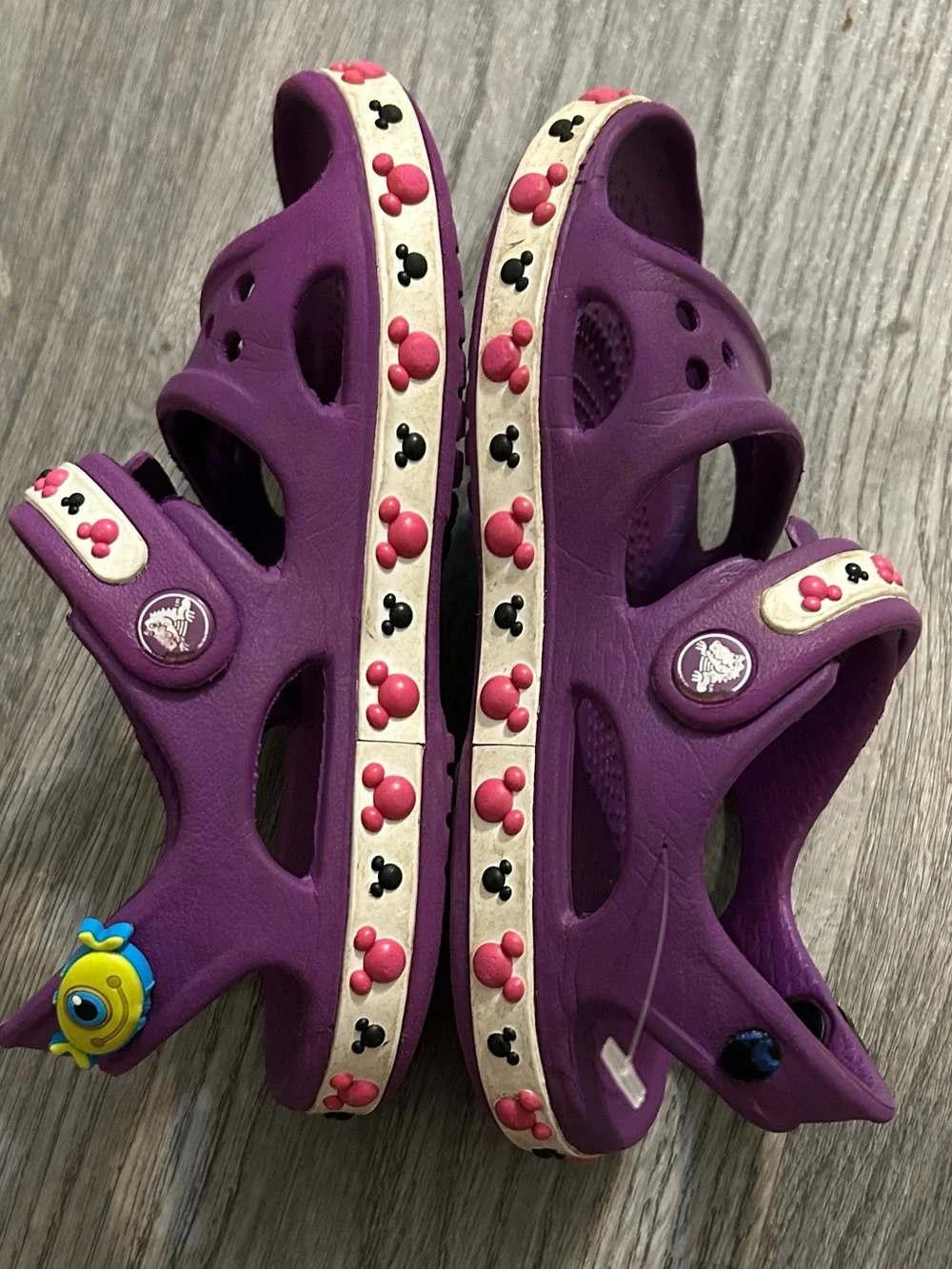 Disney Crocs Mickey Mouse Purple Kids Sandals Y 10